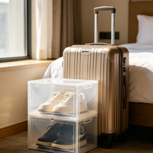 Portable Transparent Foldable Shoe Box