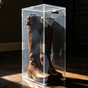 Extra Tall Transparent Foldable Boot Shoe Box