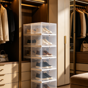 Executive Transparent Foldable Shoe Box System